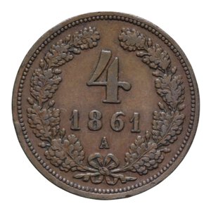 reverse: AUSTRIA 4 KREUZER 1861 A CU 13,05 GR. BB-SPL (COLPETTI)