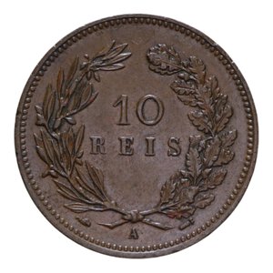 reverse: PORTOGALLO CARLOS I 10 REIS 1892 CU 5,94 GR. BB+