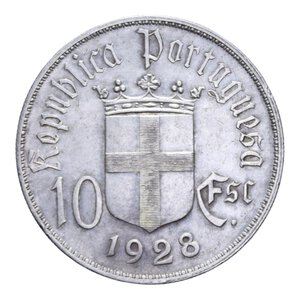 reverse: PORTOGALLO REPUBBLICA 10 ESCUDOS 1928 AG. 12,5 GR. SPL