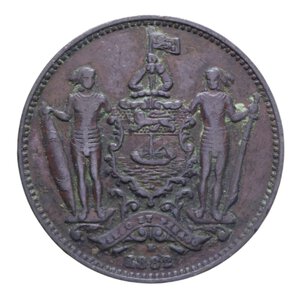 obverse: BORNEO NORTH BRITISH 1 CENT. 1882 CU 9,15 GR. BB+