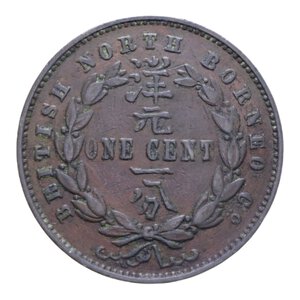 reverse: BORNEO NORTH BRITISH 1 CENT. 1882 CU 9,15 GR. BB+
