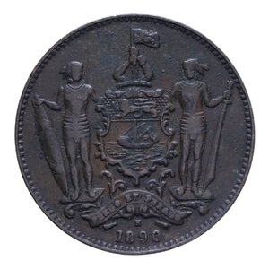 obverse: BORNEO NORTH BRITISH 1 CENT. 1890 CU 9 GR. BB+