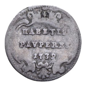 reverse: ROMA CLEMENTE XII (1730-1740) GROSSO 1739 AN. IX AG. 0,91 GR. MB+