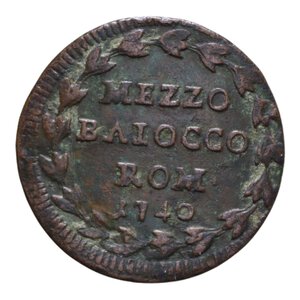 reverse: ROMA SEDE VACANTE (1740) 1/2 BAIOCCO 1740 CU 5,80 GR. qBB