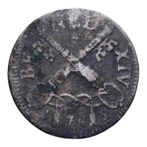 obverse: ROMA BENEDETTO XIV (1740-1758) 4 BAIOCCHI 1748 MI 2,91 GR. MB+