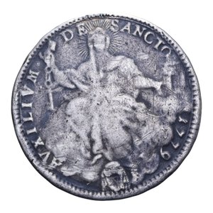reverse: ROMA PIO VI (1775-1799) MEZZO SCUDO 1779 AN. V AG. 12,76 GR. MB+ (DA MONTATURA)