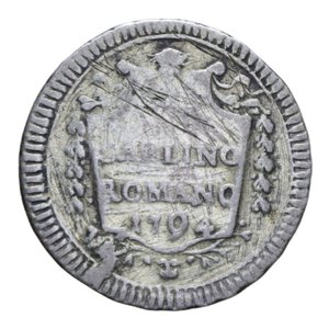 reverse: ROMA PIO VI (1775-1799) CARLINO ROMANO 1794 AN. XX MI. 2,69 GR. qBB