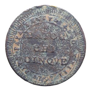 reverse: ROMA PIO VI (1775-1799) 5 BAIOCCHI 1797 MADONNINA CU 18,06 GR. MB+
