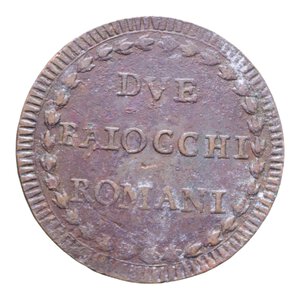 reverse: ROMA PIO VI (1775-1799) 2 BAIOCCHI ROMANI AN. XX CU 18,46 GR. BB