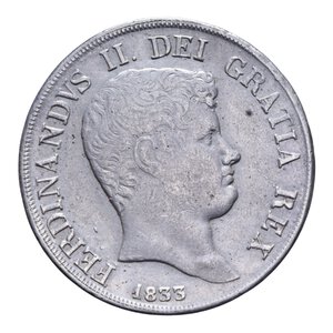 obverse: REGNO DELLE DUE SICILIE FERDINANDO II (1830-1859) PIASTRA 120 GRANA 1833 AG. 27,39 GR. qBB