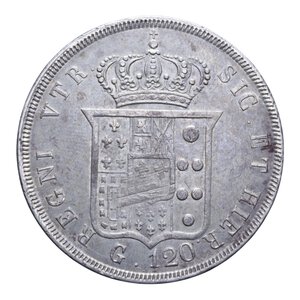 reverse: REGNO DELLE DUE SICILIE FERDINANDO II (1830-1859) PIASTRA 120 GRANA 1842 AG. 27,25 GR. qBB/BB+