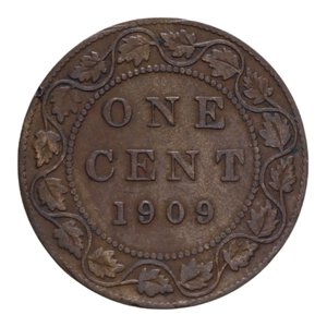 reverse: CANADA EDOARDO VII 1 CENT. 1909 CU 5,58 GR. BB