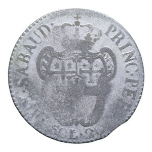 reverse: VITTORIO AMEDEO III (1773-1796) 20 SOLDI 1794 MI 5,16 GR. qBB