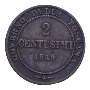 reverse: VITT. EMANUELE II (1859-1861) 2 CENT. 1859 CU 1,91 GR. BB