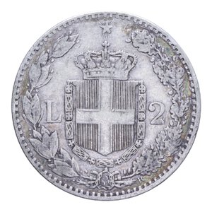 reverse: UMBERTO I (1878-1900) 2 LIRE 1887 ROMA AG. 9,80 GR. BB