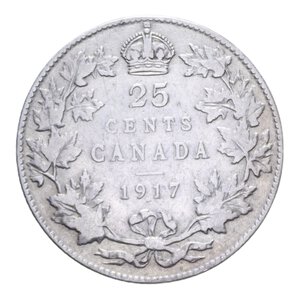 reverse: CANADA GIORGIO V 25 CENTS 1917 AG. 5,71 GR. qBB