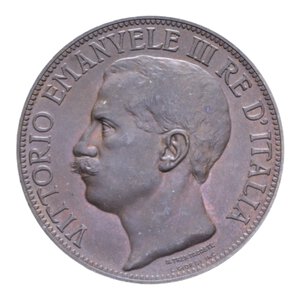 obverse: VITT. EMANUELE III (1900-1943) 10 CENT. 1911 CINQUANTENARIO CU 9,97 GR. SPL-FDC