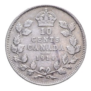reverse: CANADA GIORGIO V 10 CENTS 1914 AG. 2,26 GR. BB