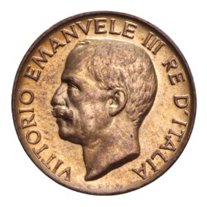 obverse: VITT. EMANUELE III (1900-1943) 5 CENT. 1925 SPIGA 3,25 GR. FDC ROSSO
