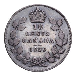 reverse: CANADA GIORGIO V 10 CENTS 1929 AG. 2,28 GR. BB