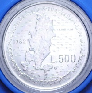 reverse: 500 LIRE 1982 GARIBALDI AG. 11 GR. IN CONFEZIONE FDC