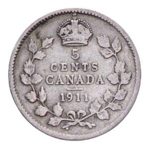 reverse: CANADA GIORGIO V 5 CENTS 1911 AG. 1,11 GR. BB