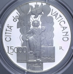 reverse: GIOVANNI PAOLO II (1978-2005) 5000 LIRE 2001 PASQUA DI RESURREZIONE AG. 18 GR. PROOF