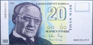 reverse: FINLANDIA 20 MARKKAA 1993 BB-SPL