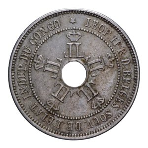 obverse: CONGO BELGA 20 CENT. 1906 NI 5,98 GR. BB+