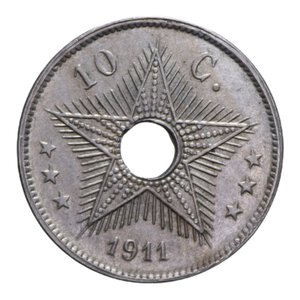 reverse: CONGO BELGA 10 CENT. 1911 NI 3,93 GR. SPL