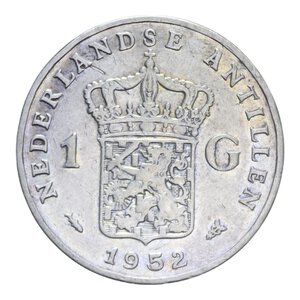 reverse: ANTILLE OLANDESI 1 GULDEN 1952 AG. 9,85 GR. BB