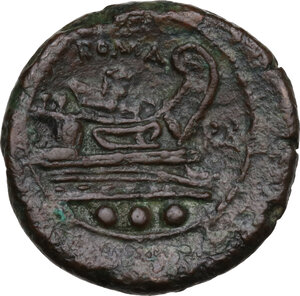 reverse: Anonymous. AE Quadrans, 211-210 BC, South-East Italy