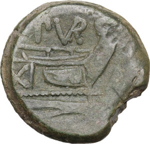 reverse: L. Furius Purpurio. AE As, 169-158 BC