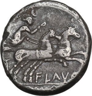 reverse: C. Decimius Flavus. Denarius, Rome mint, 150 BC