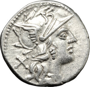 obverse: C. Valerius Flaccus.. AR Denarius, 140 BC