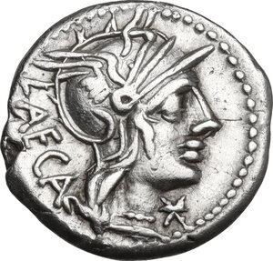 obverse: M. Porcius Laeca.. AR Denarius, 125 BC