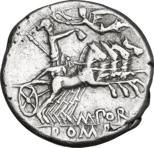 reverse: M. Porcius Laeca.. AR Denarius, 125 BC
