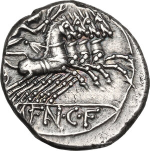reverse: M. Fannius C. f.. AR Denarius, 123 BC