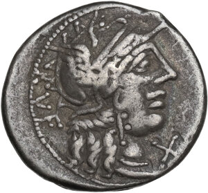 obverse: Q. Minucius Rufus. Denarius, Rome mint, 122 BC