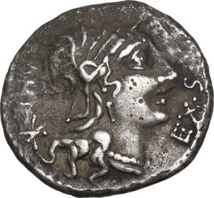 obverse: M. Sergius Silus. Denarius, Rome mint, 116 or 115 BC