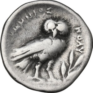 reverse: Southern Apulia, Tarentum. AR Drachm, c. 280-272 BC. Struck during the Phyrric Wars