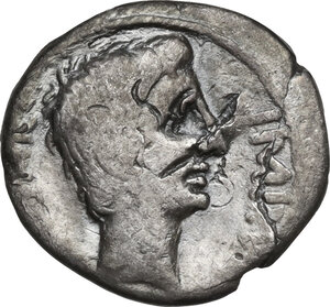 obverse: Augustus (27 BC - 14 AD).. AR Quinarius, 29-26 BC
