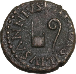 obverse: Augustus (27 BC - 14 AD).. AE Quadrans, 9 BC