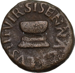 obverse: Augustus (27 BC - 14 AD).. AE Quadrans, 5 BC
