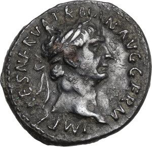obverse: Trajan (98-117 AD).. AR Denarius, 98-99