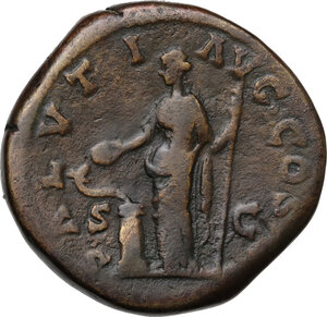 reverse: Marcus Aurelius (161-180).. AE Sestertius, 168-169