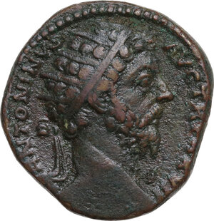 obverse: Marcus Aurelius (161-180).. AE Dupondius, 172-173