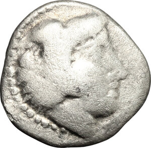 obverse: Southern Lucania, Heraclea. AR Diobol, 432-420 BC