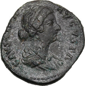obverse: Faustina II (died 176 AD).. AE As. Struck under Marcus Aurelius