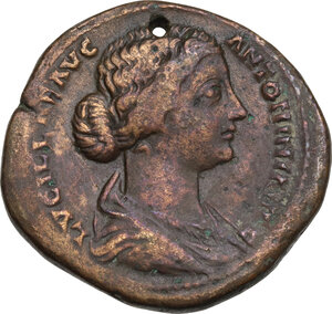 obverse: Lucilla, wife of Lucius Verus (died 183 AD).. AE Sestertius, 164-169